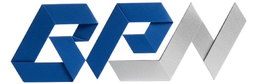 Logo Bina Plastik Nusantara berwarna biru dan silver untuk area footer website